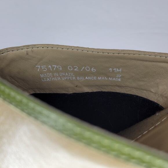 CLARKS Leather Slip On Wedge Mules Clogs Beige Green Women's sz 11 Style 75179 - Picture 10 of 13